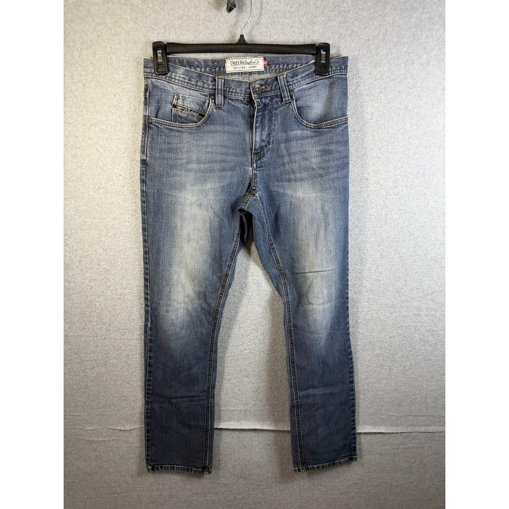 Empyre Skeletor Skinny Jeans Mens 32x29 Blue Denim Slim Fit Pants Medium Wash